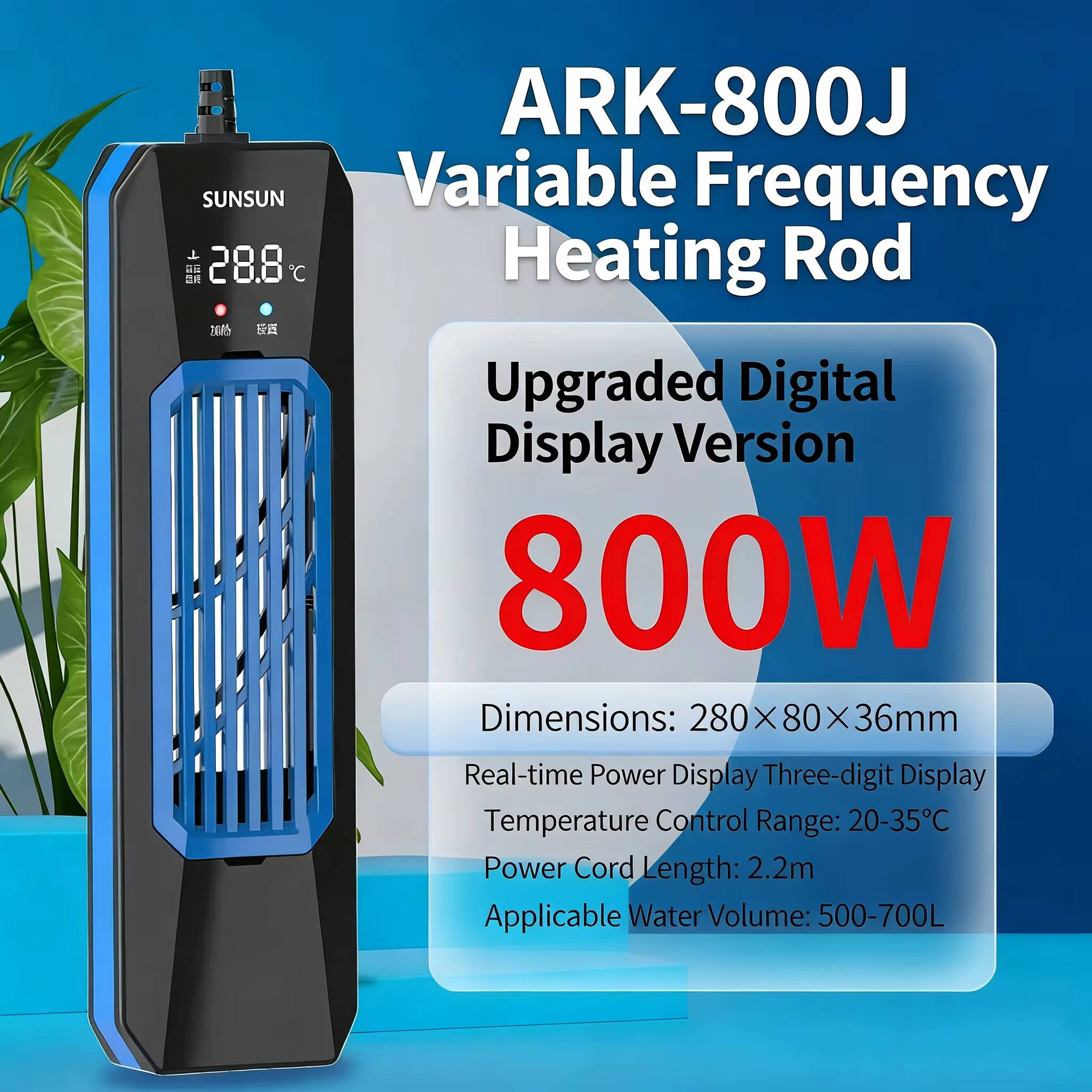 Marine Aquarium Heater - 50-1000W YENİ SUNSUN PTC ARK Yüksek